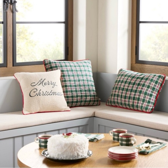 Hearth & Hand with Magnolia Vintage Plaid Lumbar Toss Pillow Green and Red NWT - Picture 15 of 15
